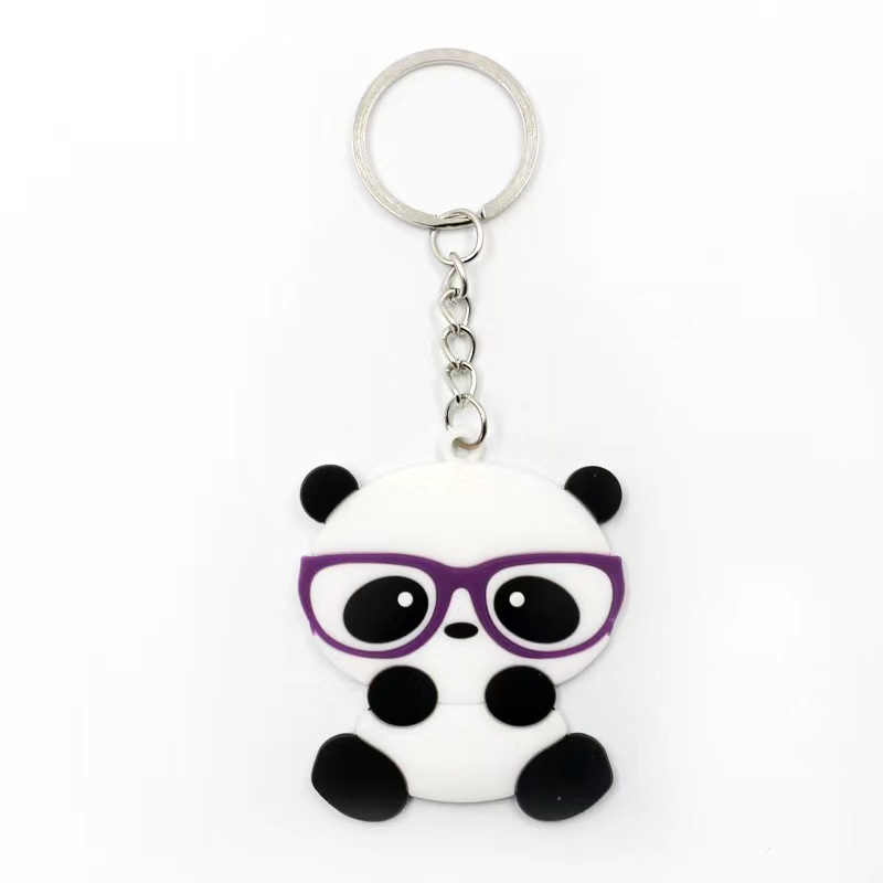 PVC熊猫钥匙扣可爱卡通中国风儿童钥匙圈车挂件配饰小礼品批发详情6