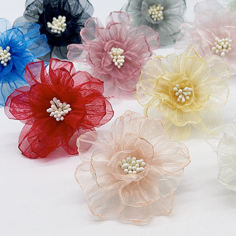 定单专属链接布艺烧边手工花朵配件欧根纱胸花鞋帽花服装花朵辅料详情6