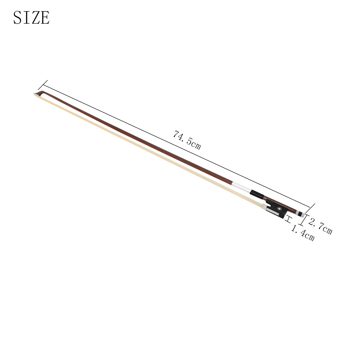 QA-18小提琴琴弓4/4巴西红木琴弓纯马尾乌木白贝银丝羊皮手托琴弓详情3