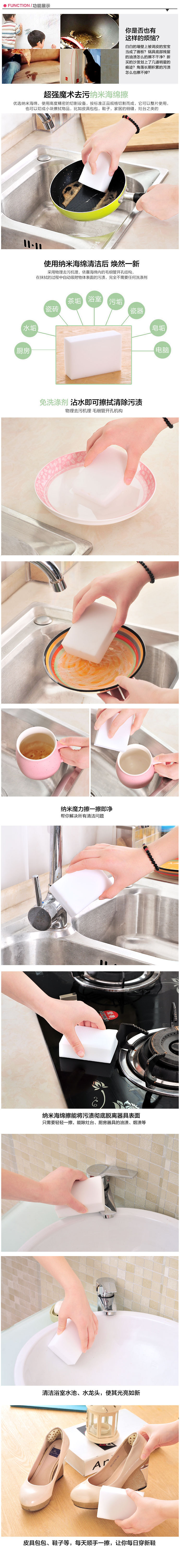 Magical Nano Sponge Magic Cleaning Sponge Super Stain-Removing Magic Wipe Sponge Wipe Household Creative Cleaning Wipe pic 2