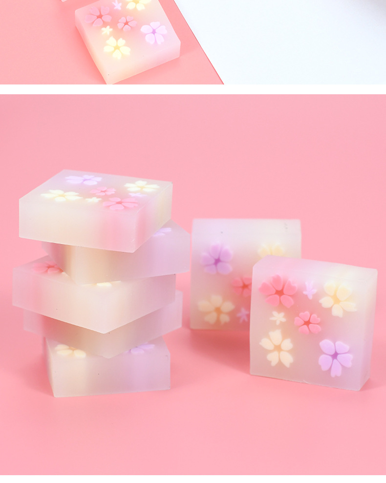 Weibo Stationery Wholesale Regular leather creative Erasers Square creative cute Sketch drawing erasers Cherry Blossom pic 9