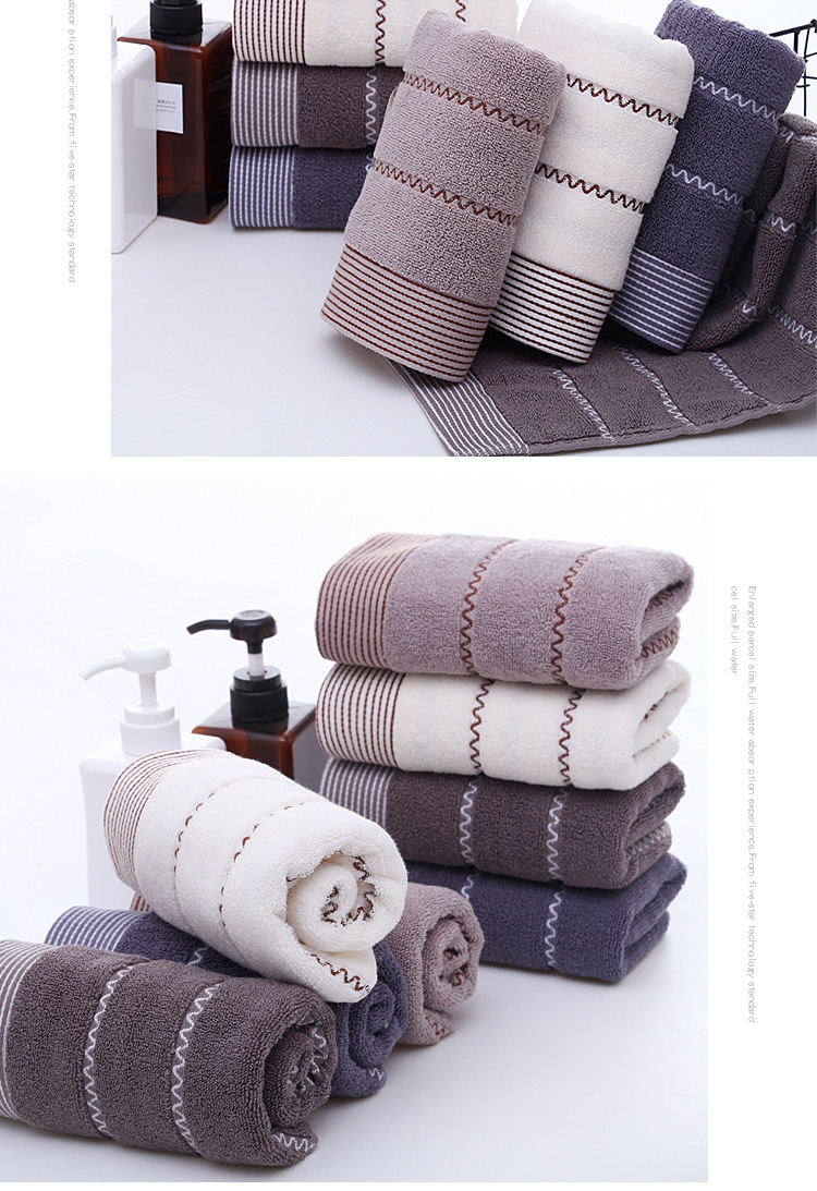 Pure cotton towel manufacturer, adult face wash, household thickened daily necessities, water-patterned pure cotton 32-ply towel wholesale, logo pic 27