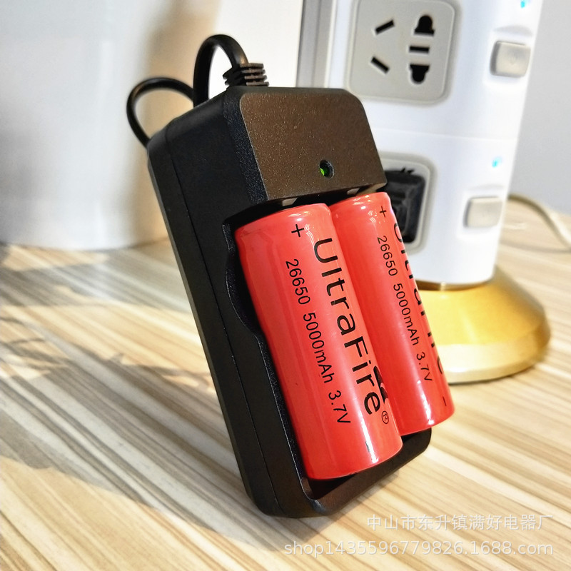 Powerful flashlight with cable, dual-slot 18650 dual-socket charger, 18650 lithium battery, 26650 battery charger pic 12