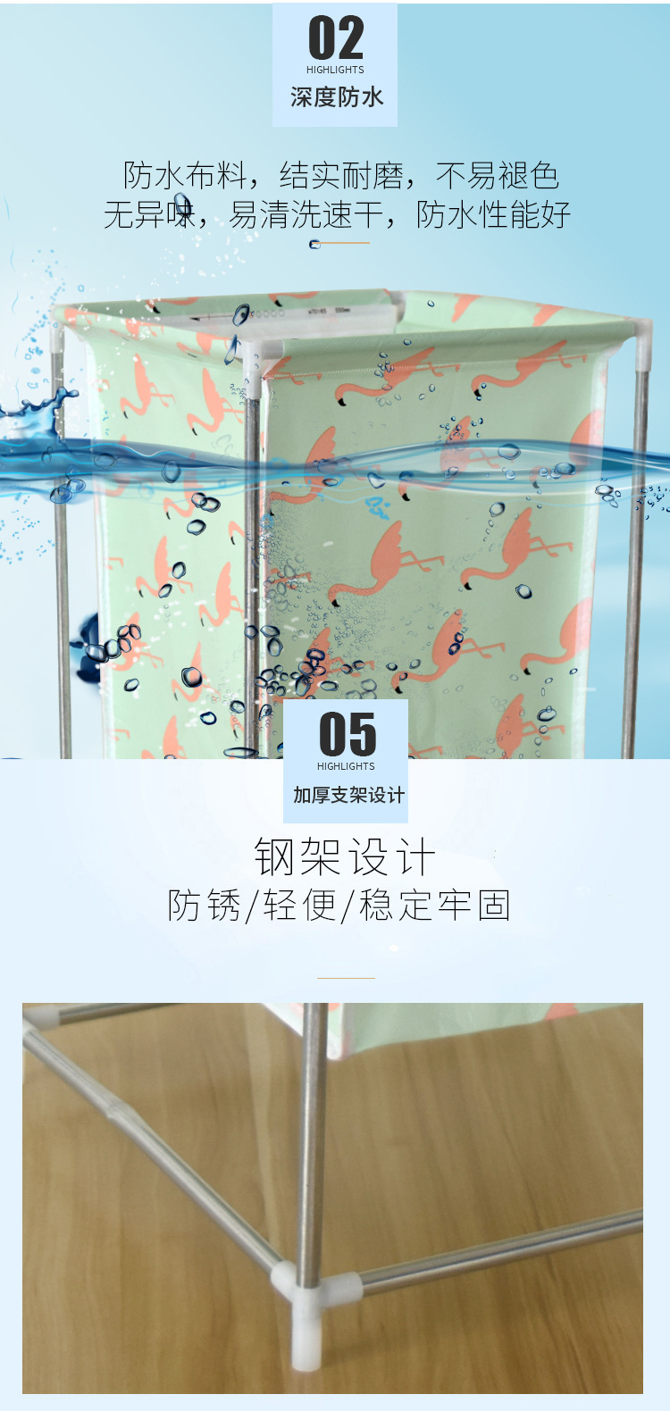 Y109-6663 Home storage non-woven fabric dirty clothes waterproof storage basket, clothes and toy storage basket, laundry basket pic 9