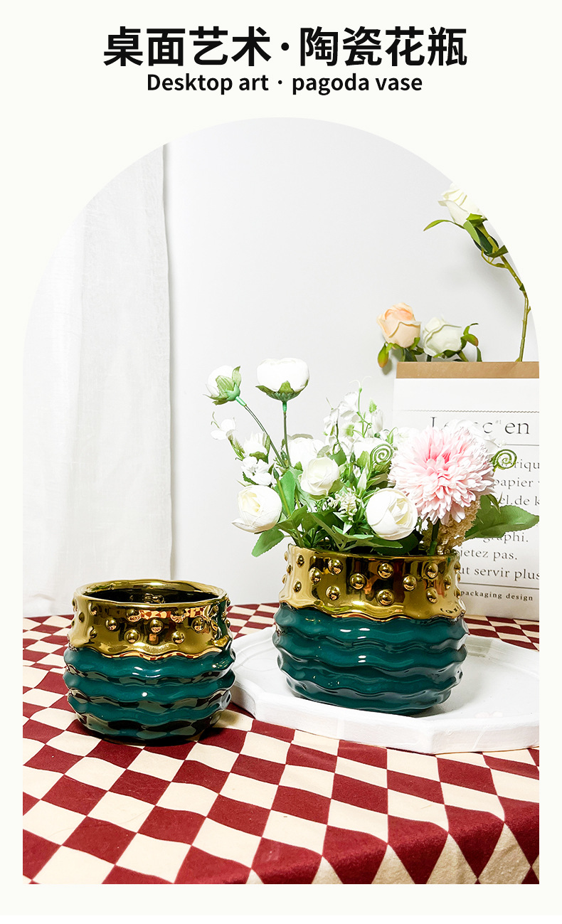 chinagoods large white ceramic flowerpot with a wide mouth, simple and personalized hotel and home tabletop, green plant dry vase, decorative item, flower arrangement pic 2