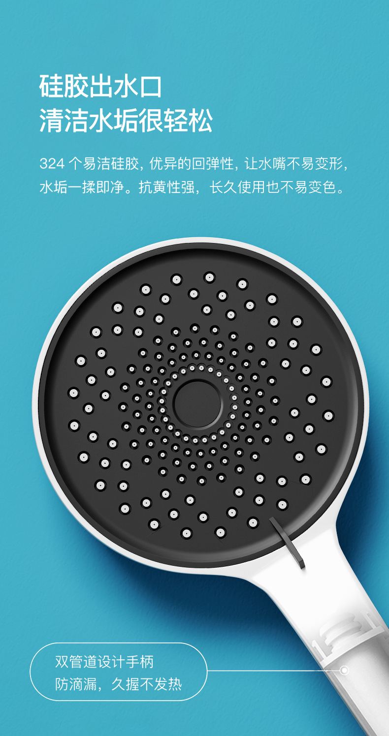 Bathroom all-copper white shower head set, home bathroom constant temperature shower head, rain shower head and pressure-increasing nozzle set pic 23