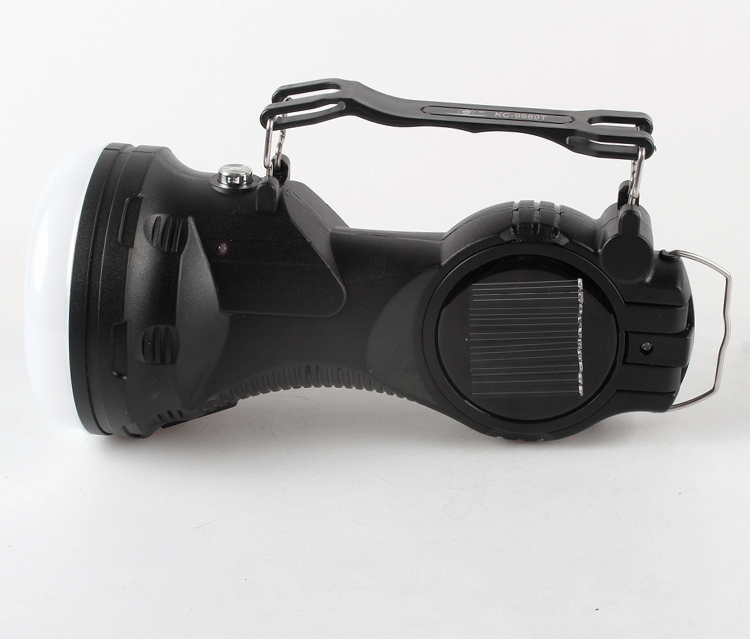 9980T portable LED high-intensity flashlight, solar-powered rechargeable portable dual-purpose camping flip cover flashlight pic 3