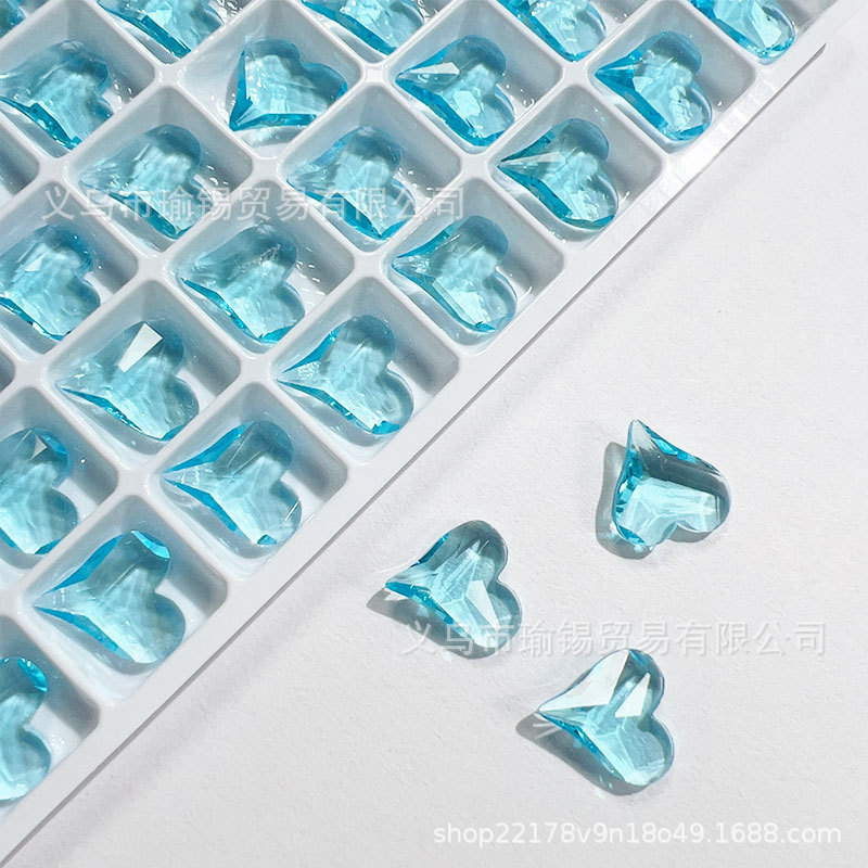 K9高品12X13mm玉面歪心星空透钻饰品Diy美甲配件美拉德桃心梧州钻详情7
