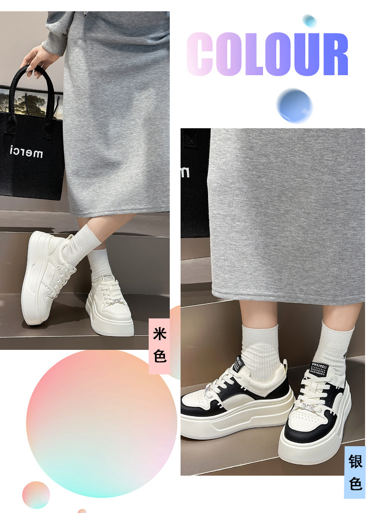 极简小白鞋女款2024新款爆款时尚气质真皮厚底韩系超好看的女鞋子详情5