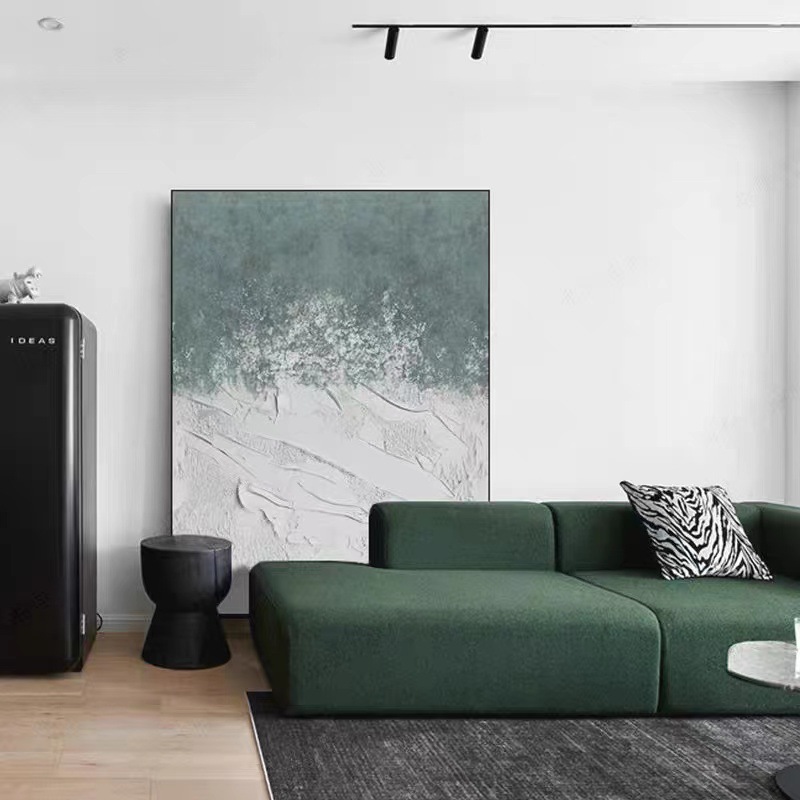 手绘油画抽象现代简约客厅沙发背景墙装饰画玄关挂画立体拼色肌理详情10