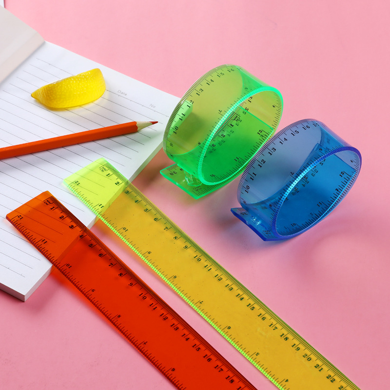 Cross-border wholesale plastic flexible rulers, transparent and flexible straight rulers, student examination and homework measuring tools, learning supplies pic 3