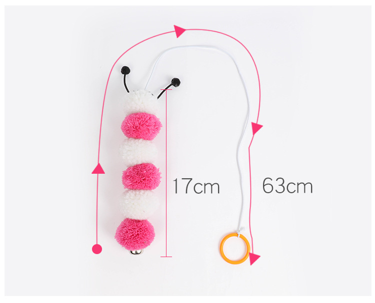 Productos para mascotas productos para mascotas juguetes para gatos cuerda elástica oruga juguete para gatos anillo de colgante oruga de peluche gato desde juguetes de hola pic 6