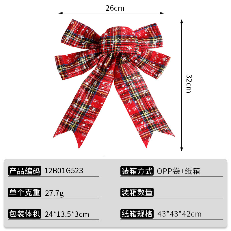 Wholesale of handcrafted Christmas tree ornaments and pendants with black, white, red and black checkered patterns made of Simisi faux linen ribbons pic 27