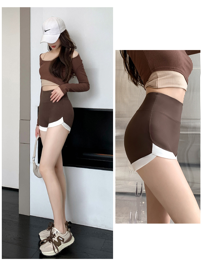 Summer outerwear: thin, color-blocking shorts, leggings, high-waisted Barbie safety pants, three-part, no embarrassing lines, shark pants for women pic 31