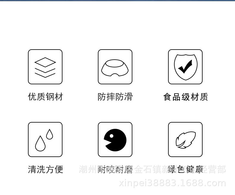 Wholesale cartoon cat drinking bowls, anti-drop and anti-slip dog food bowls, and various specifications of stainless steel dog bowls for foreign trade pic 10