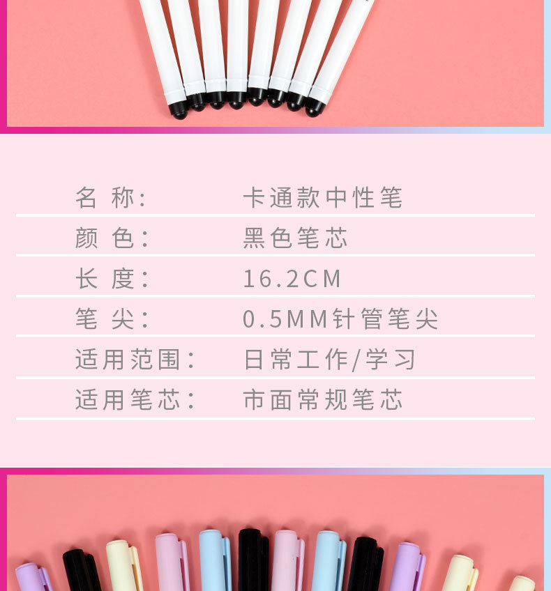 Weibo Creative Cartoon Gel Pen Set: Cute, Transparent and simple Ballpoint Pen, Affordable student stationery pic 2