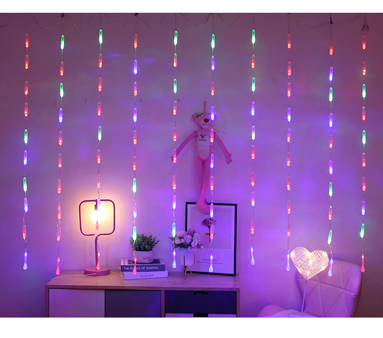 led水滴窗帘灯家居节日装饰灯户外防水冰条灯帐篷线灯装饰详情15