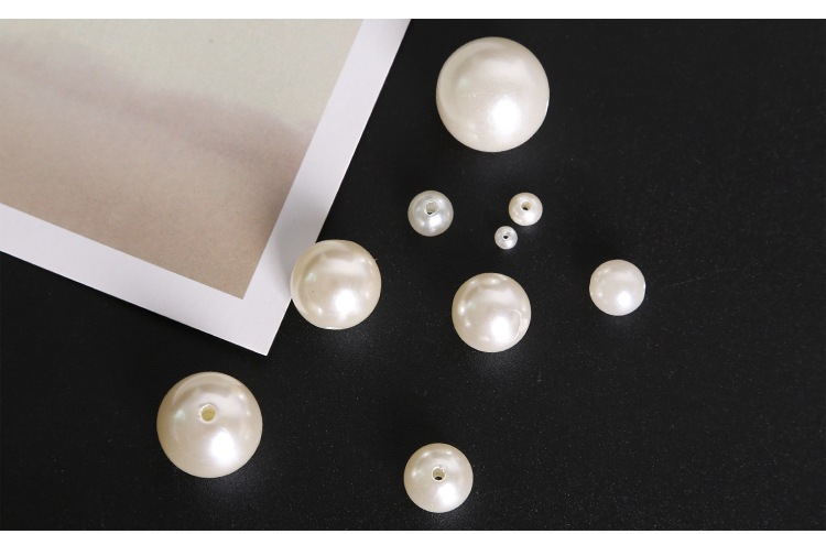 ABS有孔仿珍珠双孔珍珠散珠手工diy串珠子饰品配件厂家直销批发高亮详情40