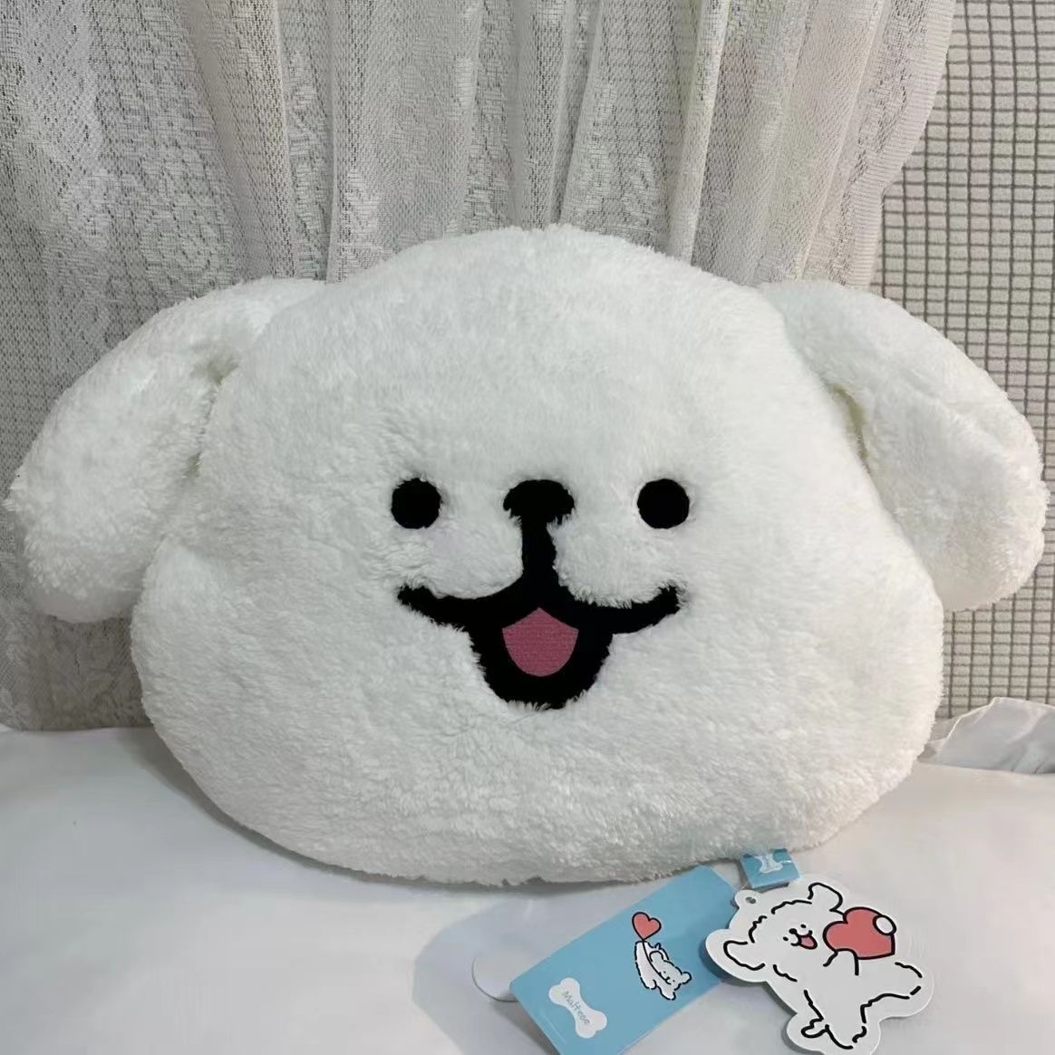 Cute linear puppy plush toy pillow, nap bed doll, birthday gift, couple in style throw pillow, cloud pic 4