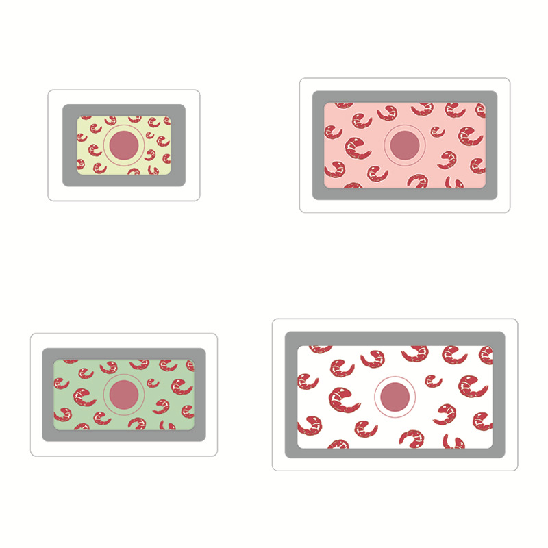 方形饭盒红色四件（虾）
