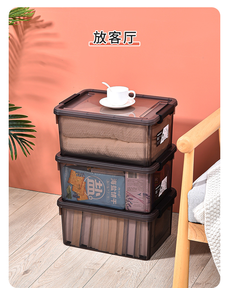 Storage box with lid, miscellaneous drawer, classification box, refrigerator storage box, portable medicine storage box, student stationery pic 24