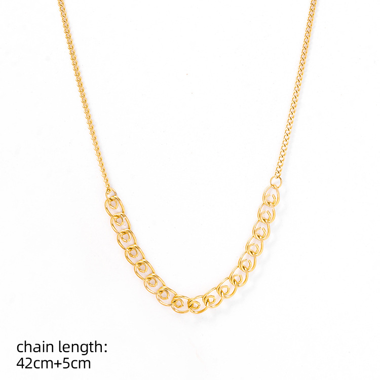 Oval chain, DIY jewelry bracelet, semi-finished accessory, pendant, chain, 18K vacuum electroplated pic 4