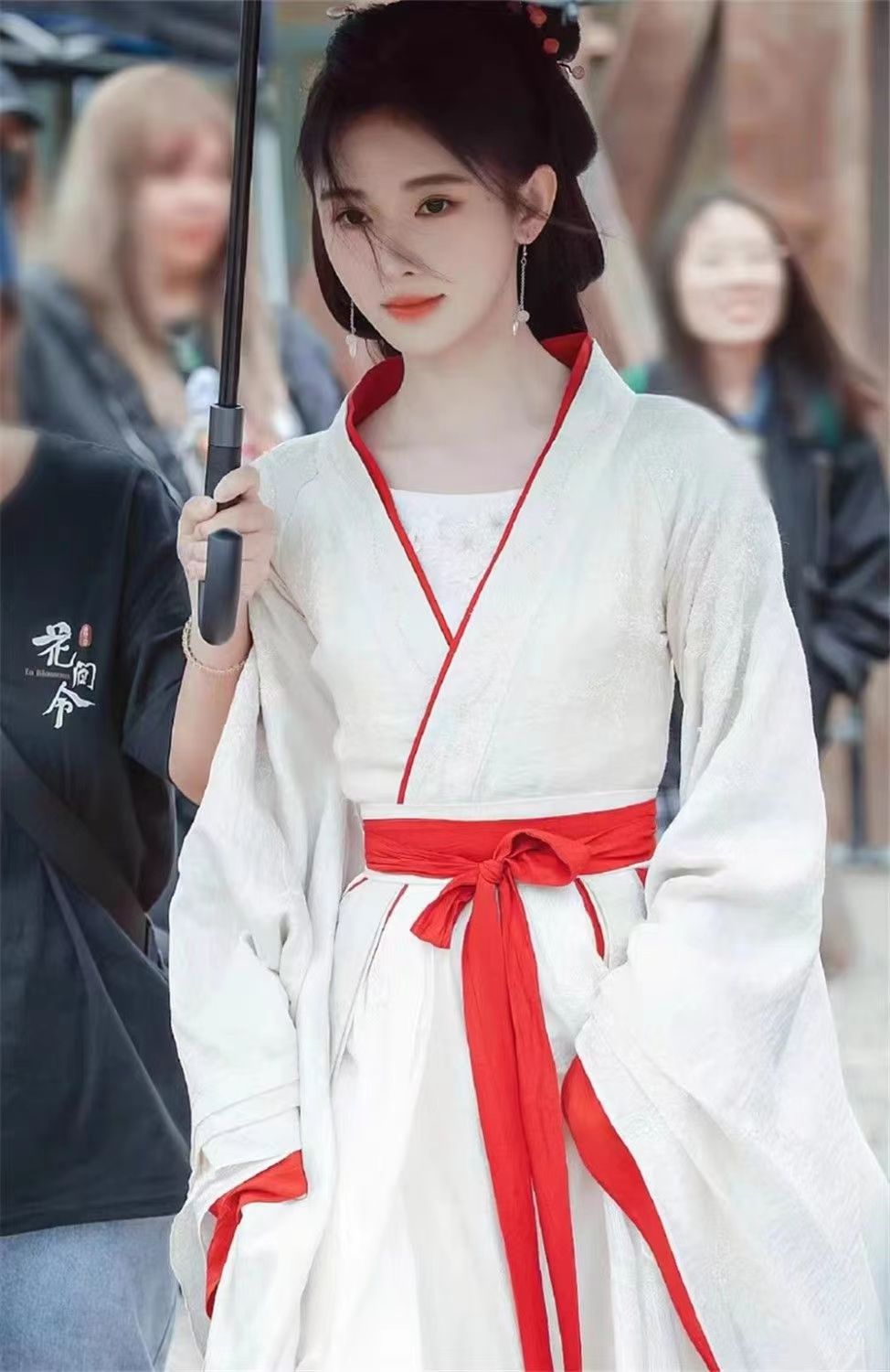 国潮花间令鞠婧祎同款影视古装汉服女2024新款魏晋风交领齐腰直裾襦裙详情2