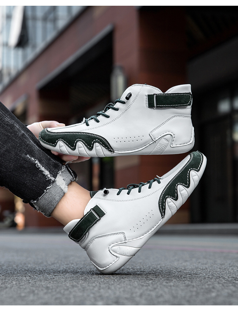 跨境独立站爆款女士马丁靴时尚拼色情侣鞋男女大码高帮休闲鞋短靴详情24