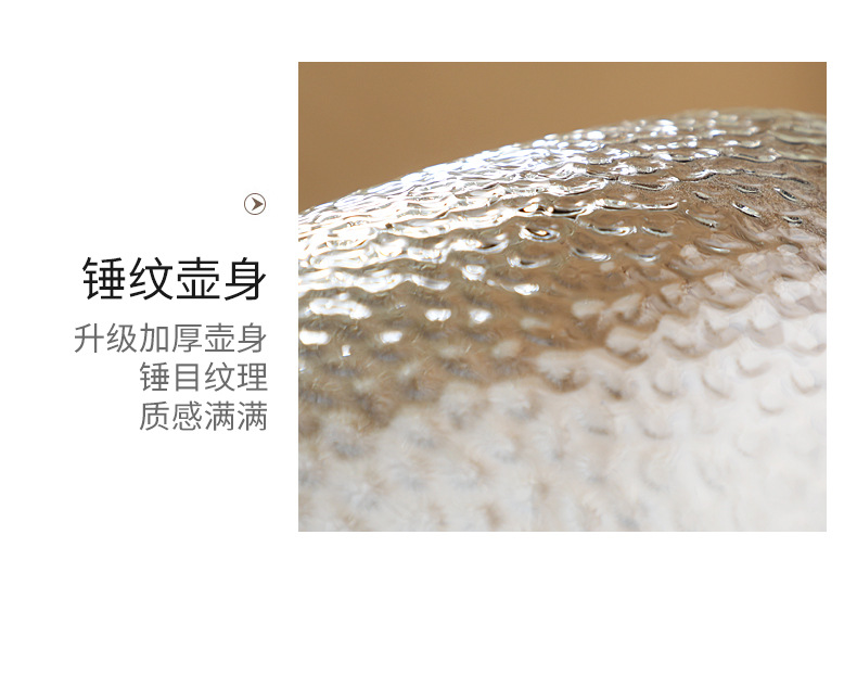 Hot-selling glass high-temperature resistant cold water kettle, household summer large-capacity tea brewing teapot, anti-drop hammer-patterned bottle, cold water cup pic 15
