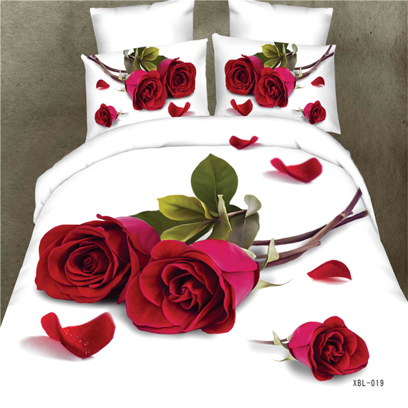 Wholesale of 3D four-piece sets of printed bedding for export with active brushed large patterns pic 26