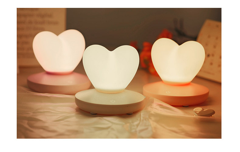 New heart-shaped night light led Cross-border usb creative new and unique silicone ambient light bedside touch light Amazon pic 16