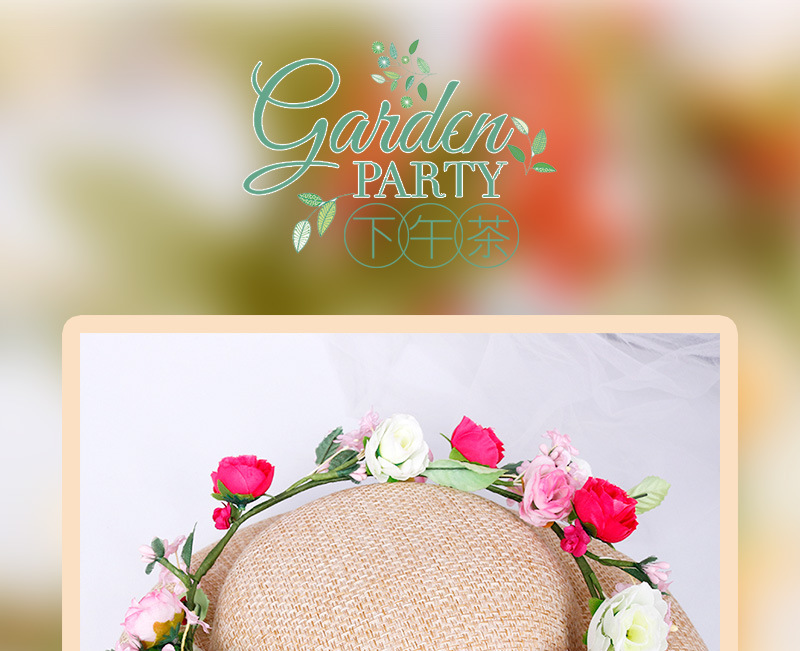 Xinyun Factory Direct sales of garland bride headwear, European and American Bohemian summer pink hair bands, Hawaiian headwear accessories pic 8