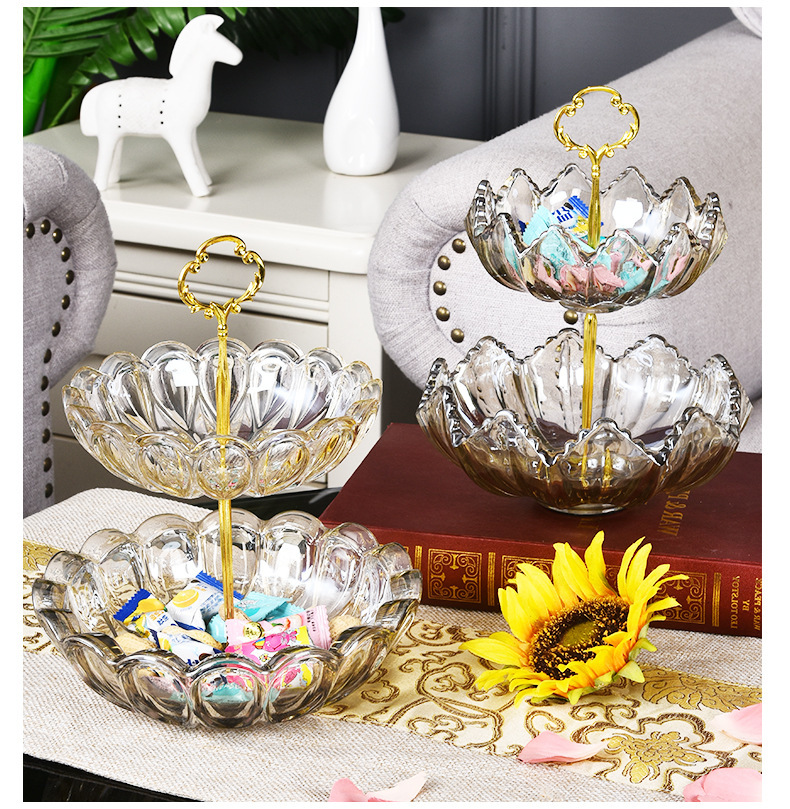 双层轻奢金属果盘欧式高档客厅茶几果盘创意装饰品现代摆件详情8
