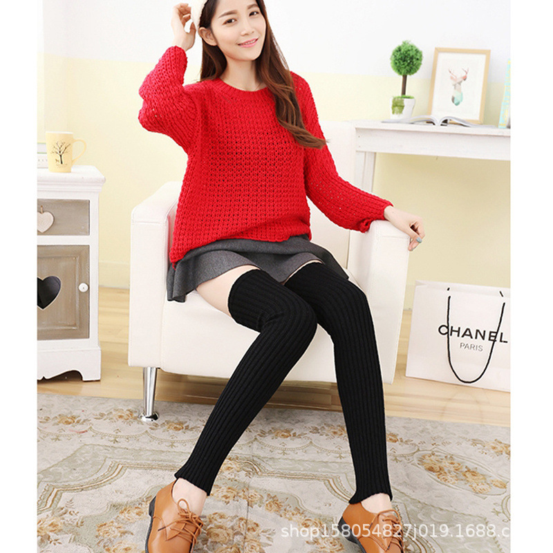 Long, knee-high pile socks for warmth, long and thick woolen socks, leg covers for women to stretch cold legs in autumn and winter pic 4