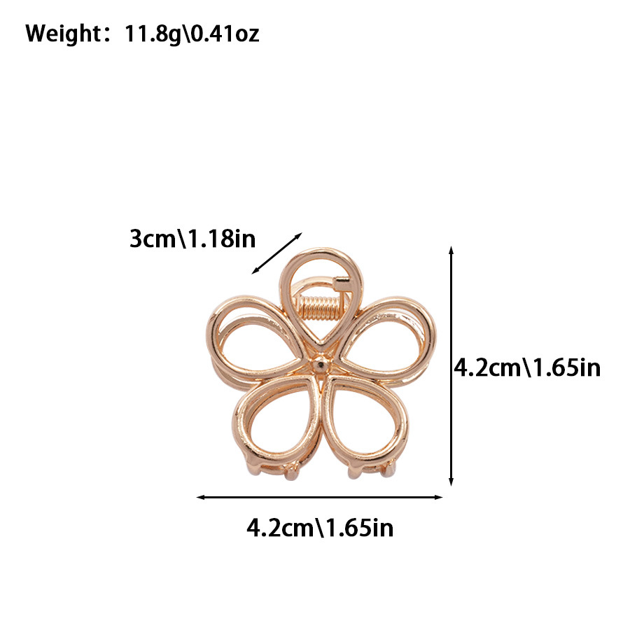 跨境欧美风发夹花朵小号抓夹头饰女盘发后脑勺合金发抓半扎鲨鱼夹详情2
