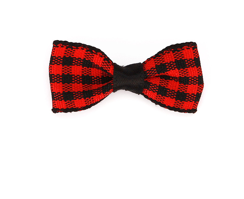 美丝源直销亚玛逊红黑格子蝴蝶结圣诞part装饰丝带格子蝴蝶结详情14