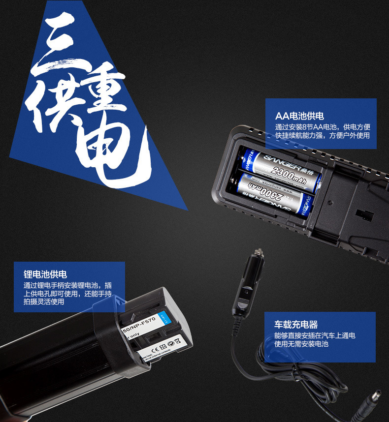 Nanguan CN-T80C News, wedding, film, long strip outdoor shooting, fill light, air vent, rearview mirror, car camera light pic 6
