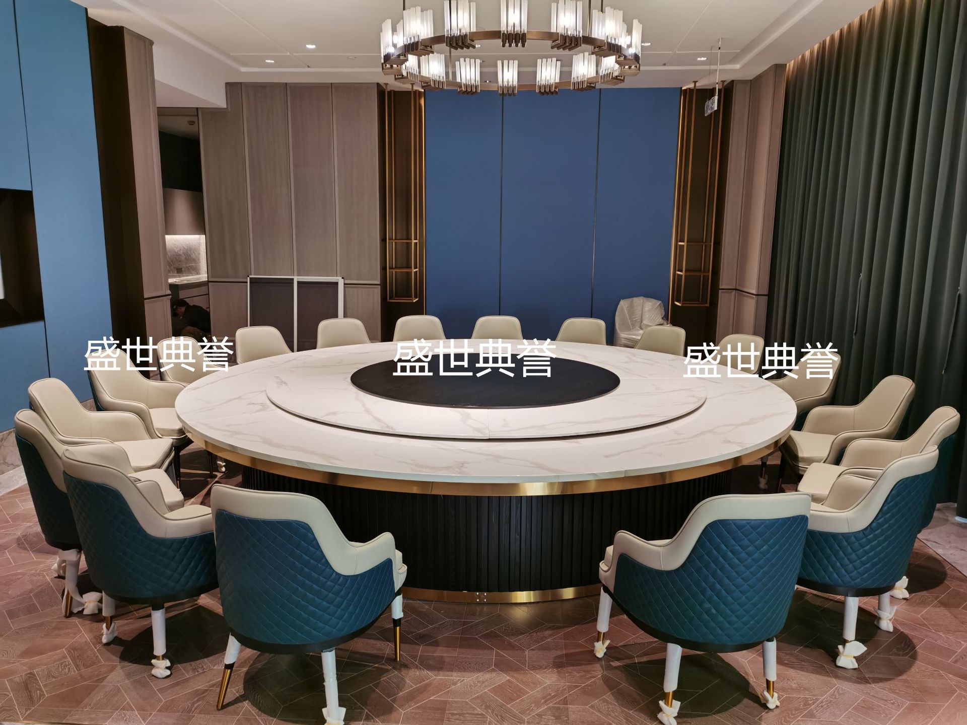 福州星级酒店家具直销海鲜餐厅电动餐桌椅饭店包厢实木餐椅宾利椅详情5