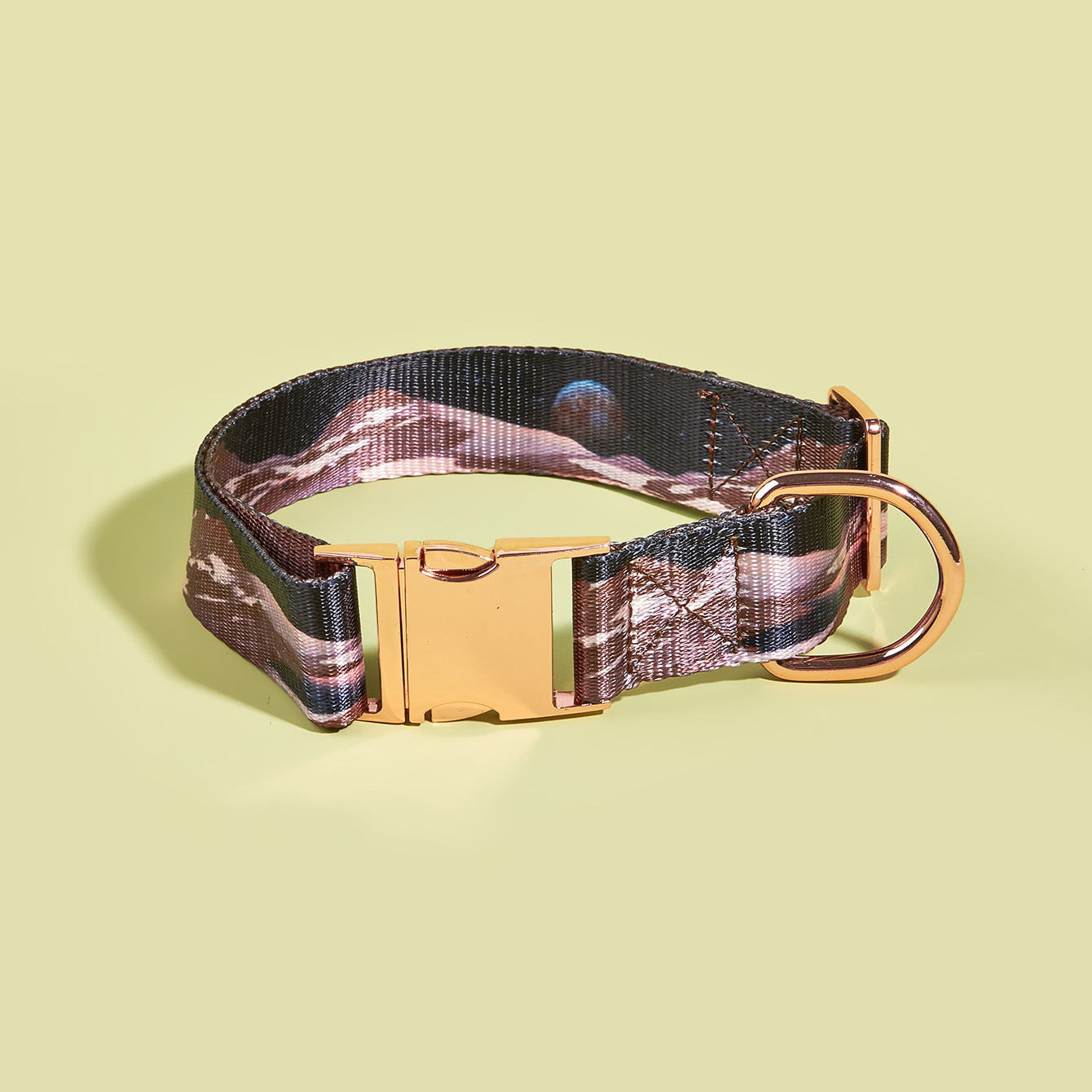 MIDI Cross-border New pet medium and large-sized dog imitation nylon printing factory wholesale adjustable and etchable alloy buckle dog collar pet supplies Pet collar buckle metal pic 14