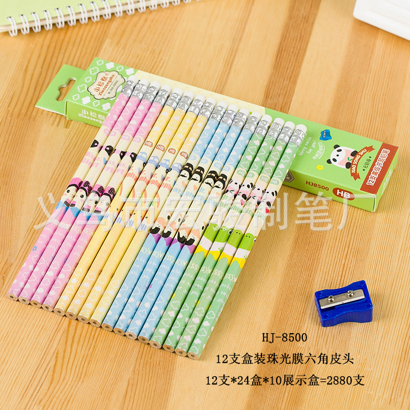 厂家直销小松树学生铅笔办公款hb12支盒装现货批发不断芯详情2