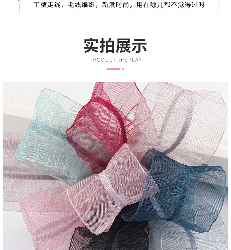 Korean single crepe yarn webbing DIY handmade ribbon bow material lotus leaf edge snow yarn single stripe crepe yarn webbing pic 11