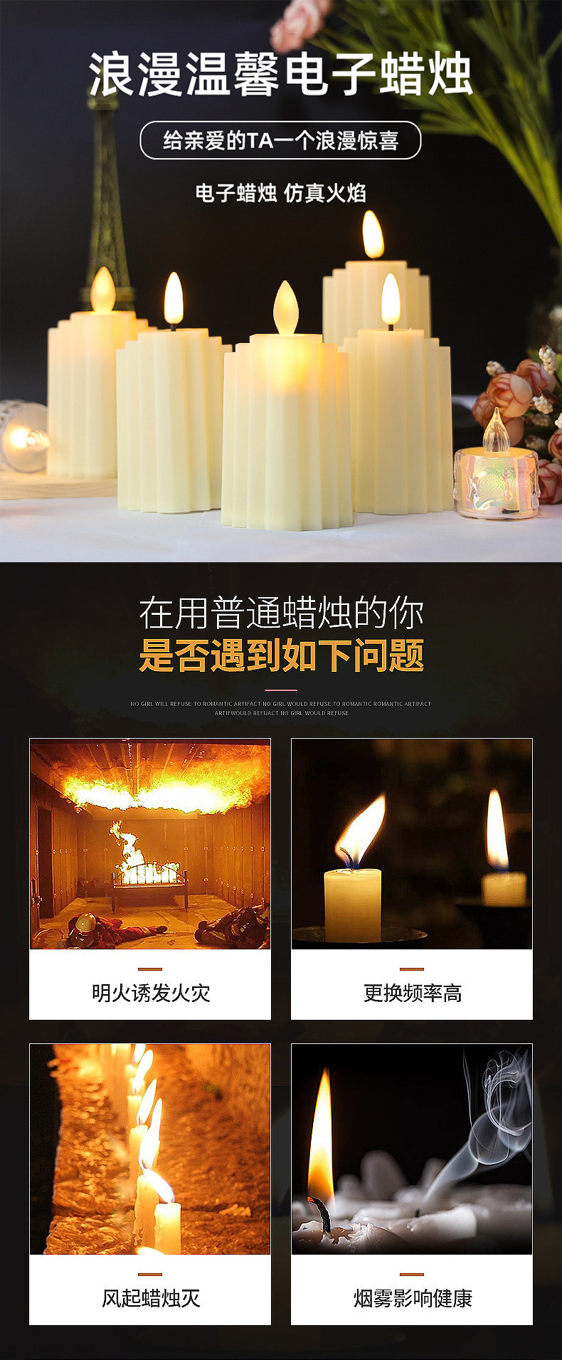 LED electronic candles, creative Roman door shooting props, wedding and festival atmosphere lights, bedroom decoration night lights pic 4