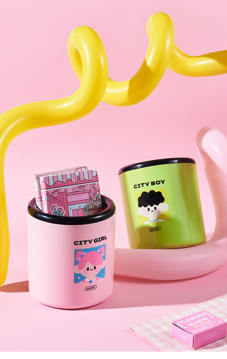 Creative painting multi-functional desktop, thickened stationery storage box, student pen holder, creative and cute table for boys and girls pic 2