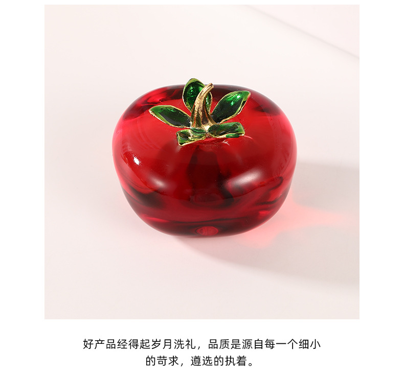 创意仿真水果摆件菠萝草莓柿子南瓜水晶工艺可爱简约家居桌面摆件详情12