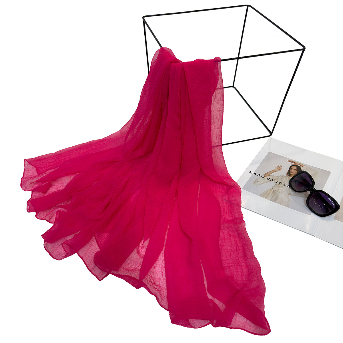 新款欧美出口纯色夏季防晒丝巾沙滩巾披肩 工厂批发定 制详情19