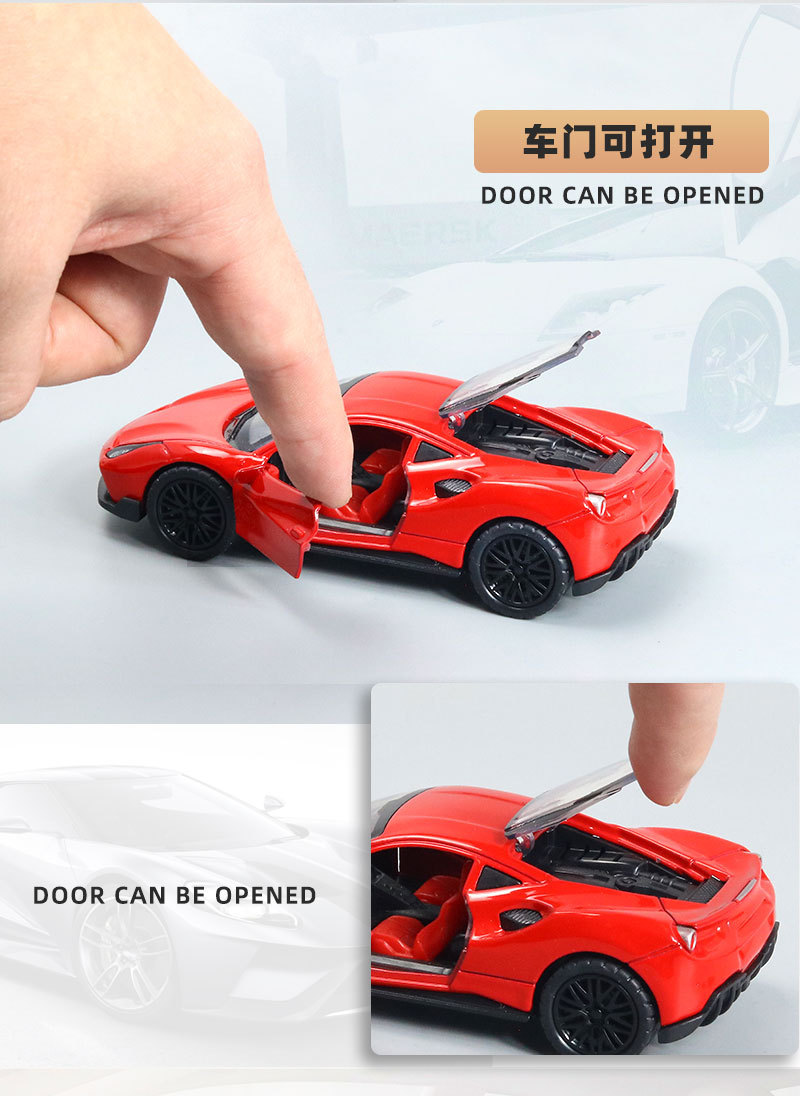 (袋装)1/36合金模型回力儿童玩具跨境摆件批发跑车仿真玩具车代发详情5