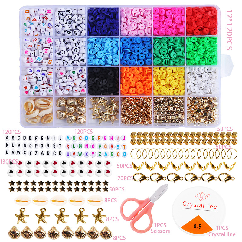 Cross-border new product: 6mm soft ceramic bead 24-compartment box set of colored round pieces Bohemian-style jewelry bracelet DIY accessories pic 18