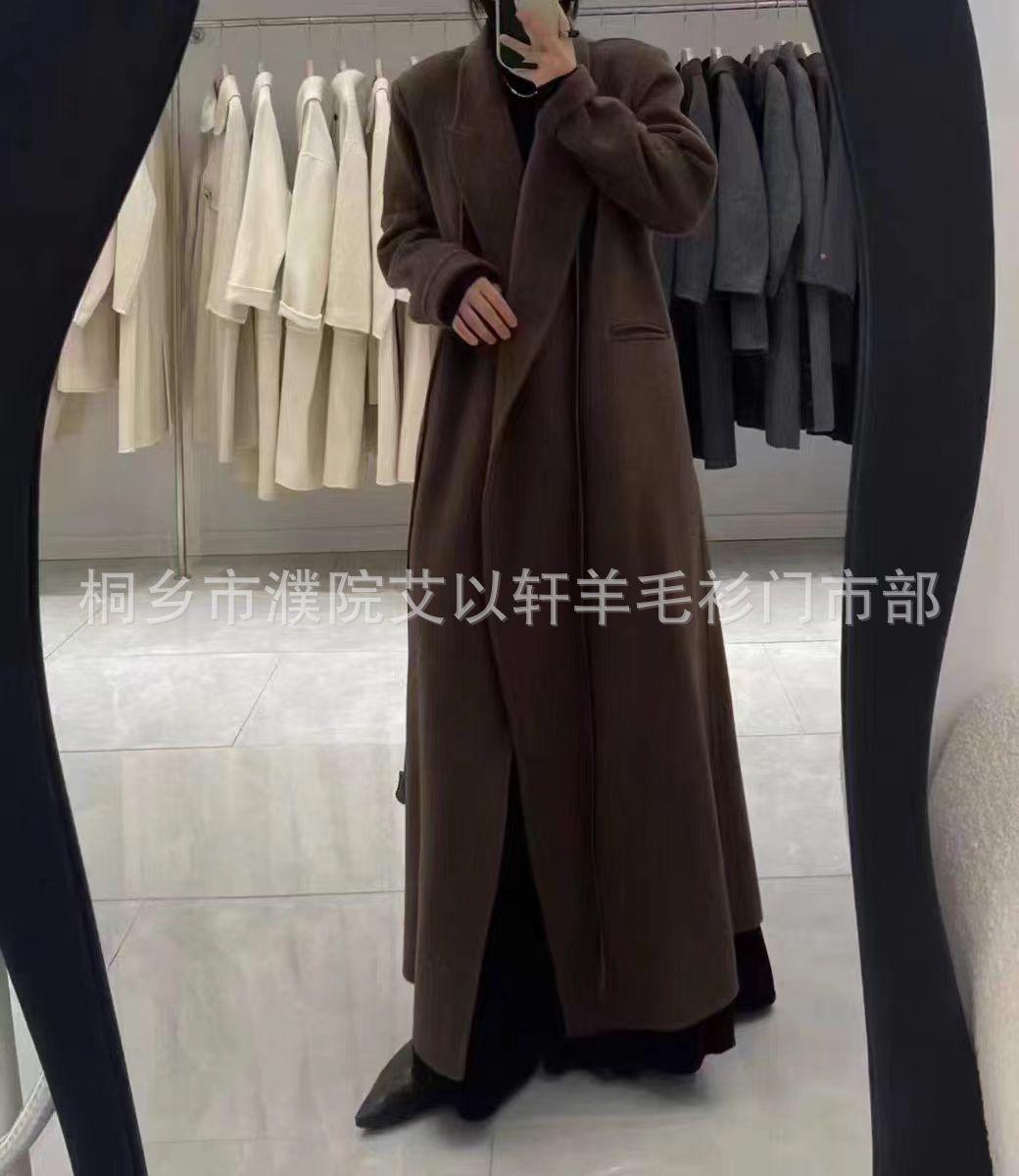 冬季新款韩系西装款美飒双面羊毛长绒毛呢外套长款百搭气质大衣女详情11