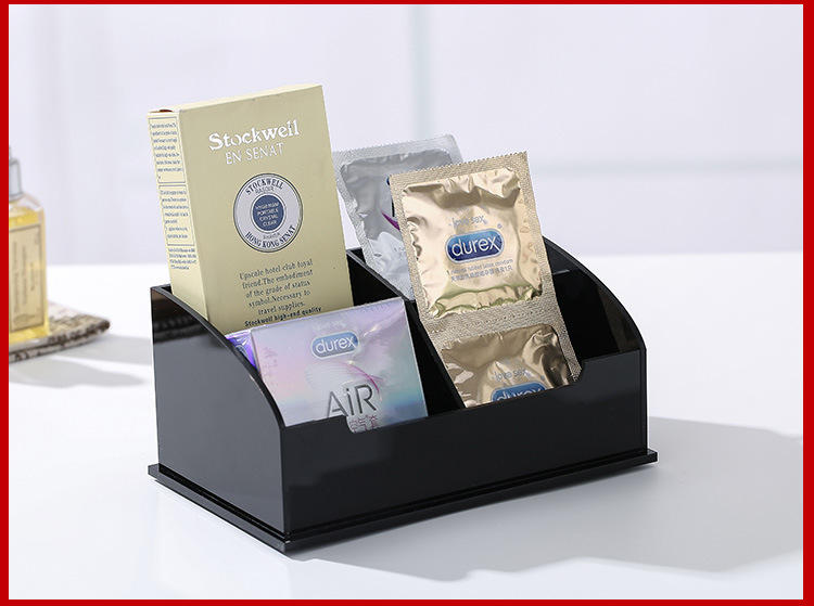 酒店牙具盒亚克力宾馆洗漱用品盒客房耗品纸巾盒托盘遥控盒收纳盒详情30