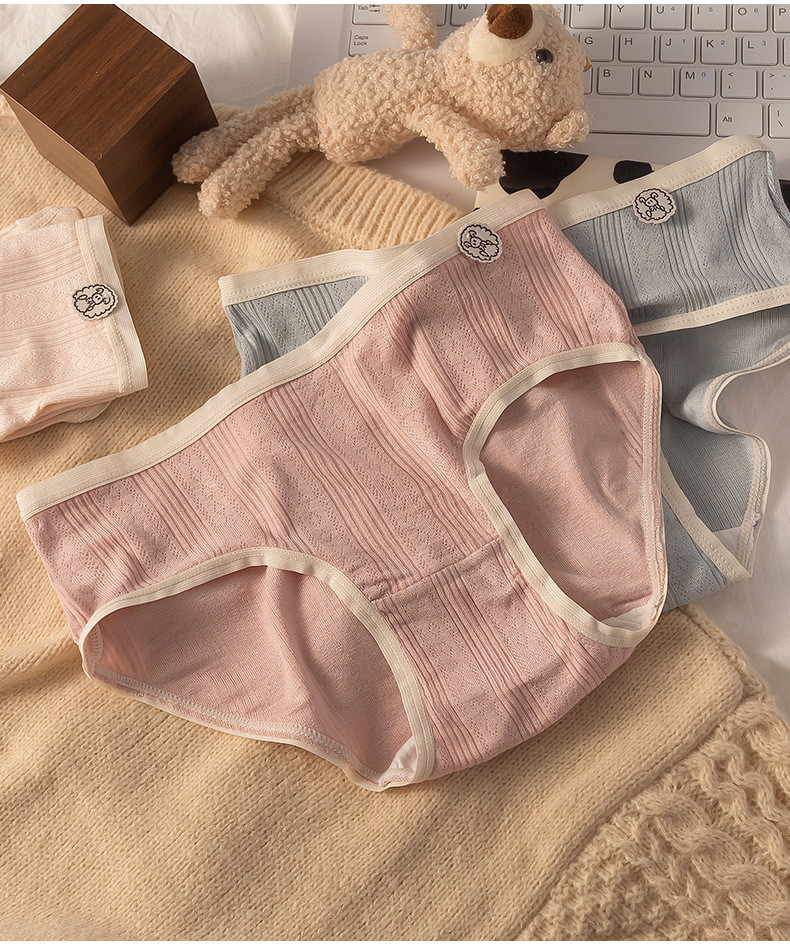 元集 纯棉抑菌裆内裤女亲肤无痕透气夏季少女低腰大码女士三角裤详情2